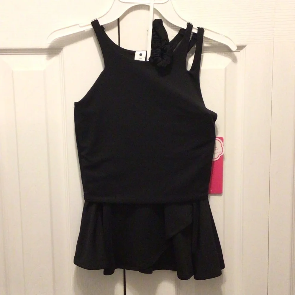 Yogalicious Girls 2Pc Sunrise Cut-Out Tank + Tulip Hem Skort Activewear Set
